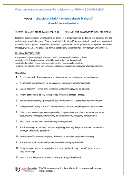 Szkolenia dla rodzicw PROGRAM III MODUW3 kopia
