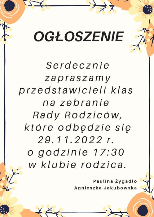 Zebranie Rady Rodzicw