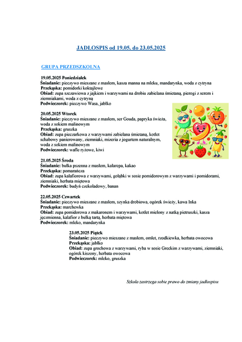 jadospis grupy przedszkolnej 1905 23052025r