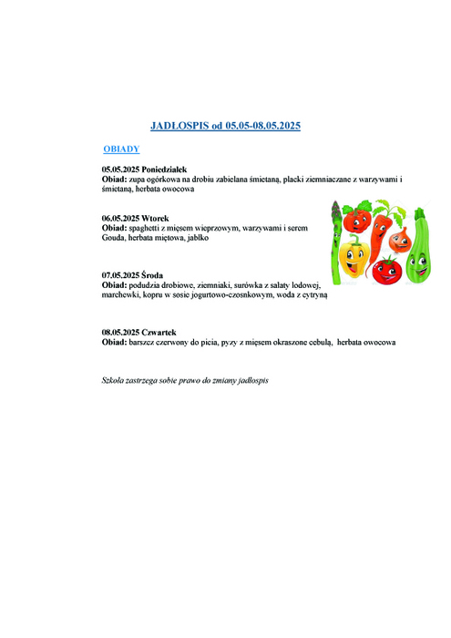 jadospis obiady 0505 0805
