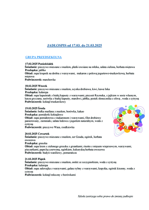 jadospis grupy przedszkolnej 1703 2103