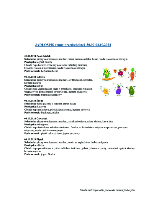 jadospis grupy przedszkolnej 3009 04102024r